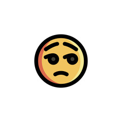 Sad Disappointed Emoticon Icon Logo Vector Illustration. Outline Style..
