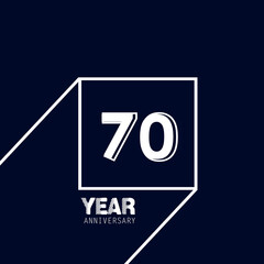 70 Years Anniversary Celebration Blue Color Vector Template Design Illustration