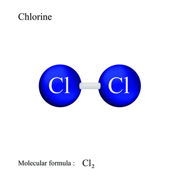 Lewis structural formula of chlorine, molecular formula