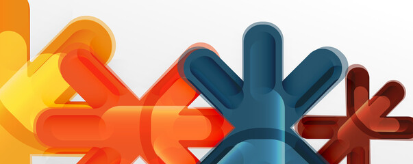 Abstract glossy crosses background for business or technology presentations, internet posters or web brochure covers