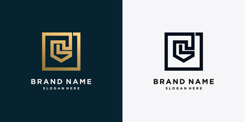Square logo template with creative concept
