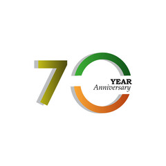 70 Years Anniversary Celebration Gold India them Color Vector Template Design Illustration