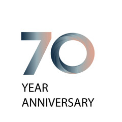 70 Years Anniversary Celebration Rainbow Color Vector Template Design Illustration