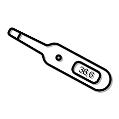 electronic thermometer icon. Covid-19, 2019-nCoV in China, Wuhan. Isolated on white background. Vector illustration eps10. Sign or symbol
