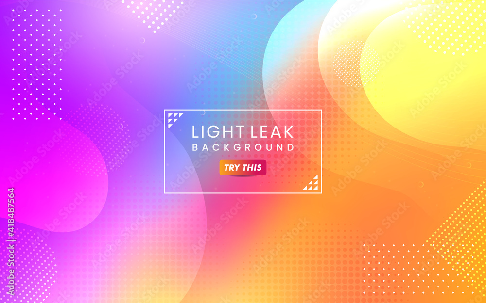Poster abstract colorful light leak background. modern dynamic background usable for greeting card, banner,