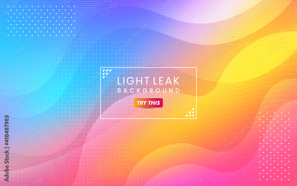 Poster abstract colorful light leak background. modern dynamic background usable for greeting card, banner,