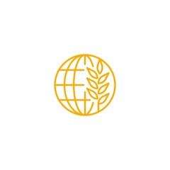 Wheat world, food day international. Vector logo icon template