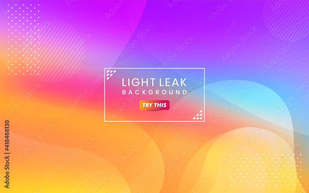 Poster abstract colorful light leak background. modern dynamic background usable for greeting card, banner,