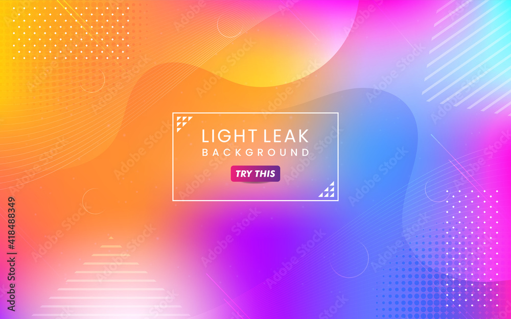 Poster abstract colorful light leak background. modern dynamic background usable for greeting card, banner,