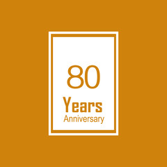 80 Years Anniversary Celebration Orange Color Vector Template Design Illustration