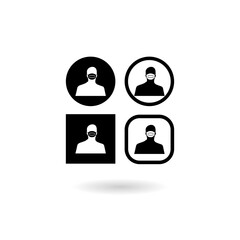 Use face mask icon with shadow