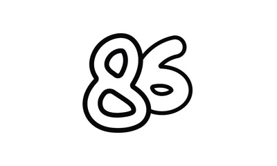 86 Casual Modern Line Art Number