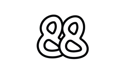 88 Casual Modern Line Art Number