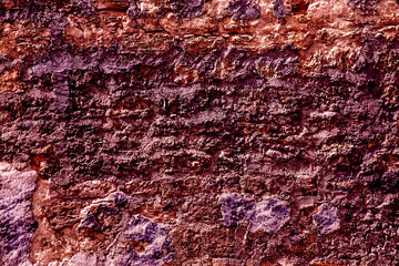 texture of a red wall covered with volumetric plaster, space for text, space for copy