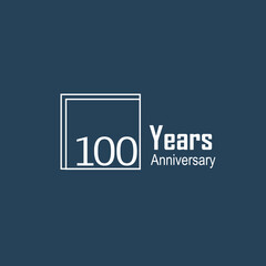 100 Years Anniversary Celebration Black Blue Color Vector Template Design Illustration