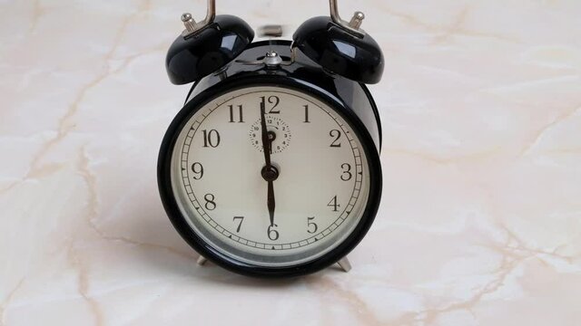 Alarm clock set  at 6am