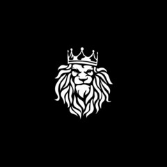 Lion king Head Logo Vector Template Illustration Design Mascot Animal
