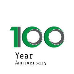 100 Years Anniversary Celebration Green Color Vector Template Design Illustration