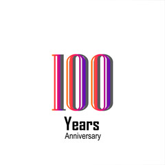 100 Years Anniversary Celebration Color Vector Template Design Illustration