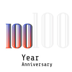 100 Years Anniversary Celebration Color Vector Template Design Illustration