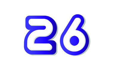 26 Cool Modern Blue 3D Number Logo