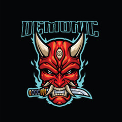 Demon Mascot logo Template