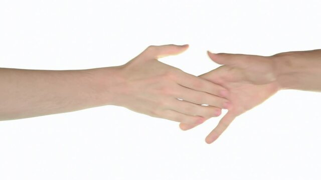 handshake over white background