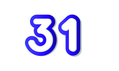 31 Cool Modern Blue 3D Number Logo