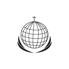 template vector logo icon globe the creator and the best is god