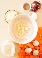 Making some apple snaps, or gingersnaps with an apple on top