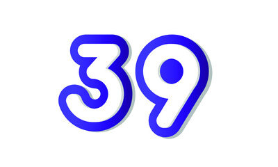 39 Cool Modern Blue 3D Number Logo
