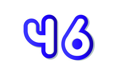 46 Cool Modern Blue 3D Number Logo