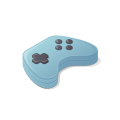 Wireless gamepad joystick controller. Isometric vector illustration. Isolated on white background.