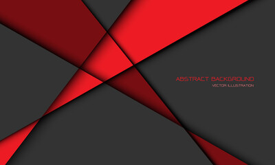 Abstract red grey triangle shadow line geometric with blank space design modern futuristic background vector illustration.