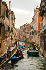 Narrow and picturesque canals of Venice.