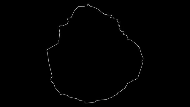 Marie-Galante Guadeloupe island map outline animation