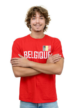 Laughing Football Supporter With Jersey From Belgium