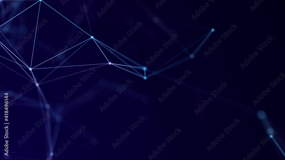 Poster network connection structure. abstract background with moving dots and lines. futuristic illustratio