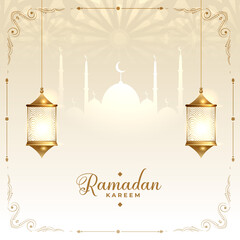 ramadan kareem islamic decorative wishes card design