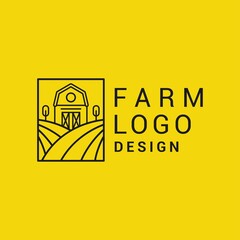 Farm simple icon vector template. Farm house and farmland logo with a simple design.