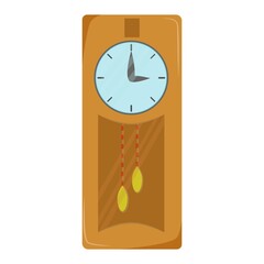 The clock is isolated on a white background. Watch as a piece of furniture.