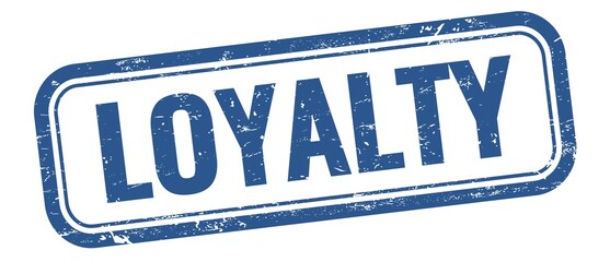 LOYALTY text on blue grungy vintage stamp.