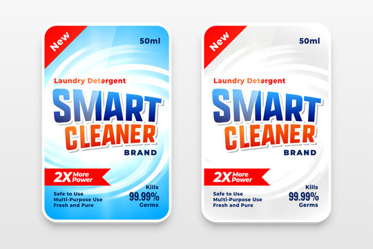 smart cleaner laundry detergent label design
