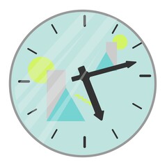 The clock is isolated on a white background. Watch as a piece of furniture.