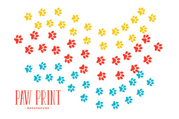 dog or cat paw prints trail design