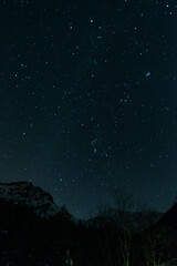 Obraz na płótnie Canvas Midnight sky at Yatsugatake winter