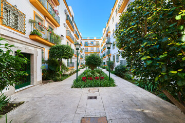 Typical Andalusian courtyard ,Seville,Andalucía,Spain © Juanma