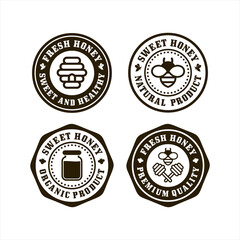 Fresh honey stamps vector design collection