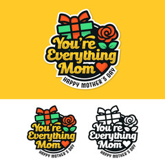 Obraz premium Mother day badge label sticker vector design