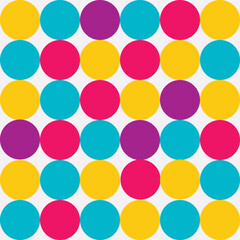 Bright abstract seamless pattern with circles. Modern style. Cute background.
